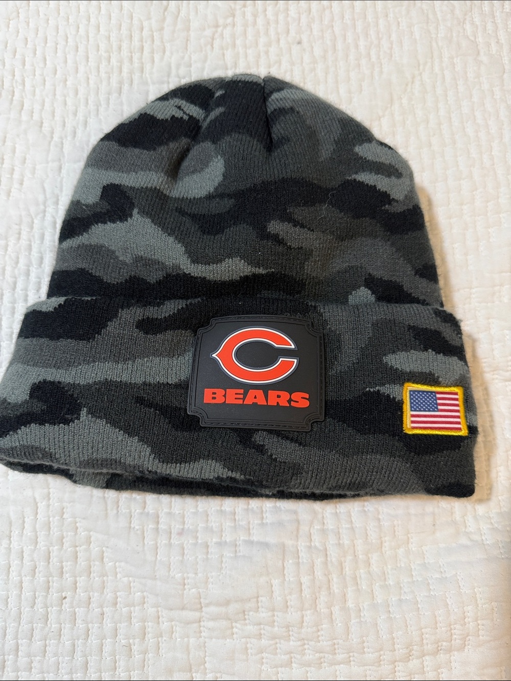 NFL Man Camo Knit Beanie - Black/Grey